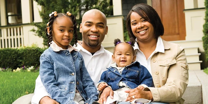 Family On House Steps | Home Interiors | Green Bay, Wisconsin